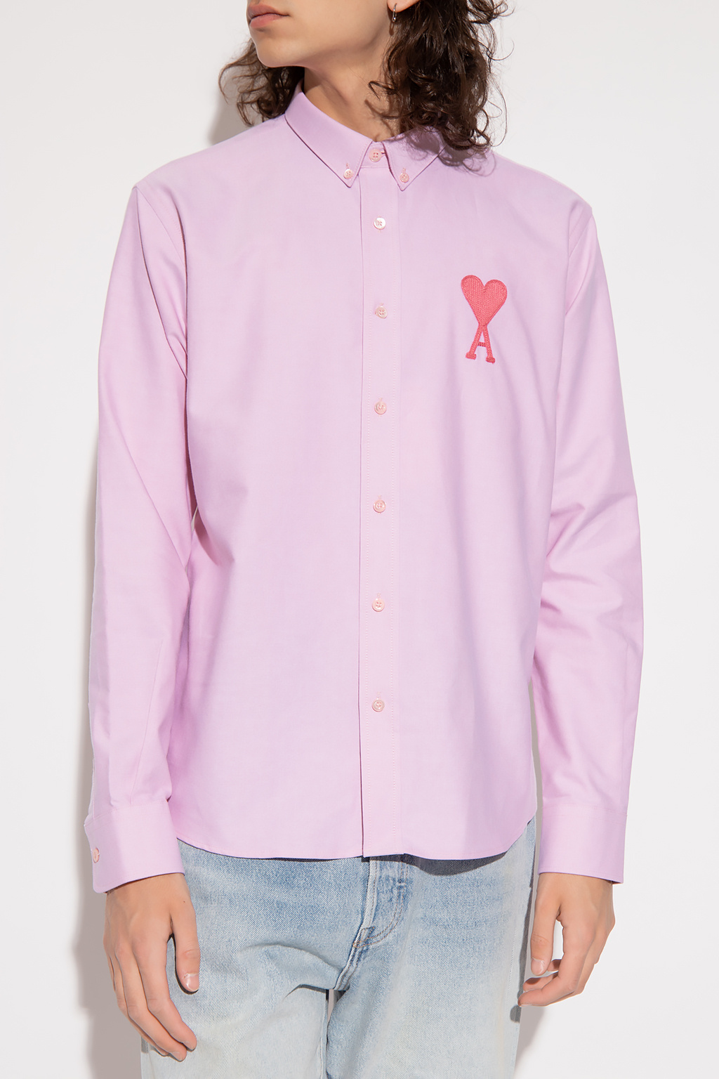 AMI Alexandre Mattiussi ピンク AMI Alexandre Mattiussi Pink Ami De Cœur Cardigan AMI
